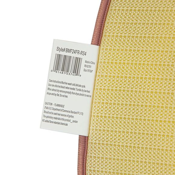 Sultan's Linens Lattice Design 16 x 24 in Comfort Plush Bath Mat Rug Rose/White - Picture 5 of 5